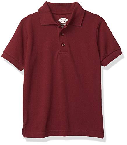 Dickies boys Short Sleeve Pique Polo, Burgundy, Size XL (18-20)