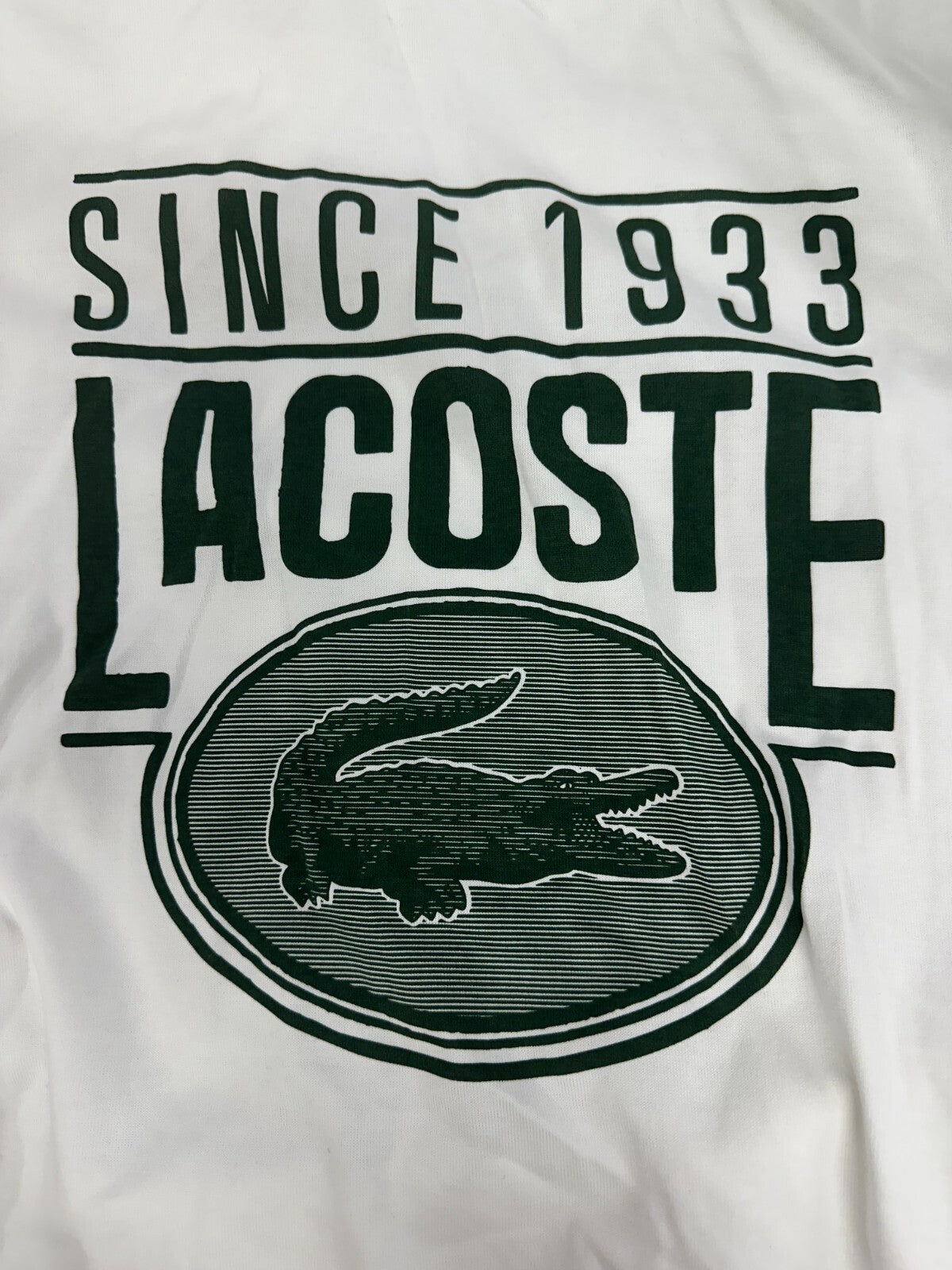 LACOSTE Men's White 100% Cotton Tee Size 3XL MSRP $80