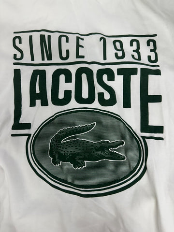 LACOSTE Men's White 100% Cotton Tee Size 3XL MSRP $80