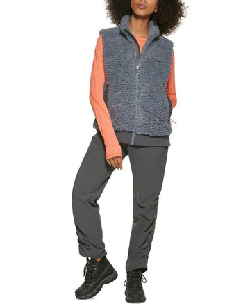 Bass Outdoor 289929 Route Hiking Faux-Sherpa Vest Gray Size M MSRP $59