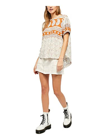 Free People Paisley Top Ivory Combo Size XS