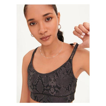 Dkny Womens Sport VIVID SNAKE PRINT SPORTS BRA black Size XS MSRP $45