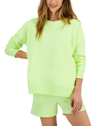 ID Ideology Womens Fleece Sweatshirt Barbell Green Size M