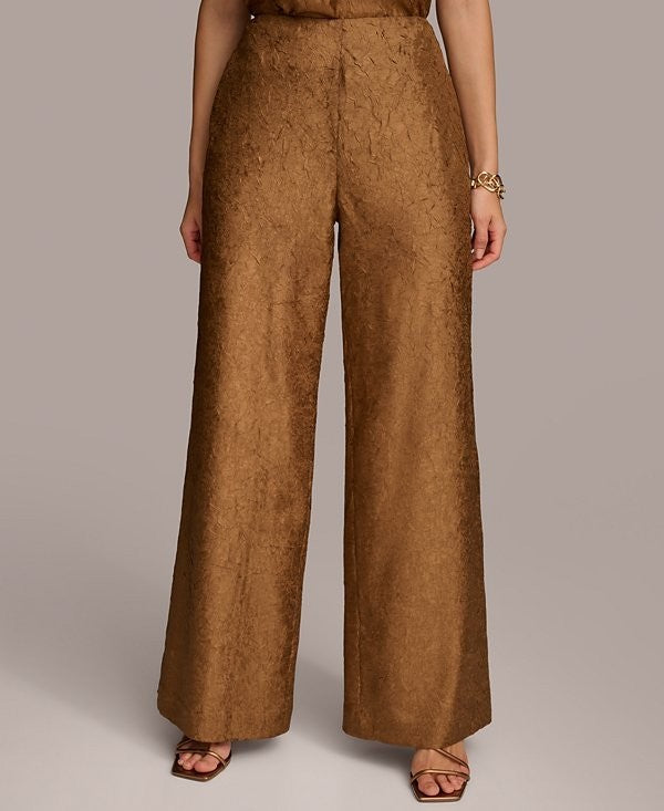 Donna Karan New York DKNY Textured Metallic Wide Leg Pants Size 0 $109