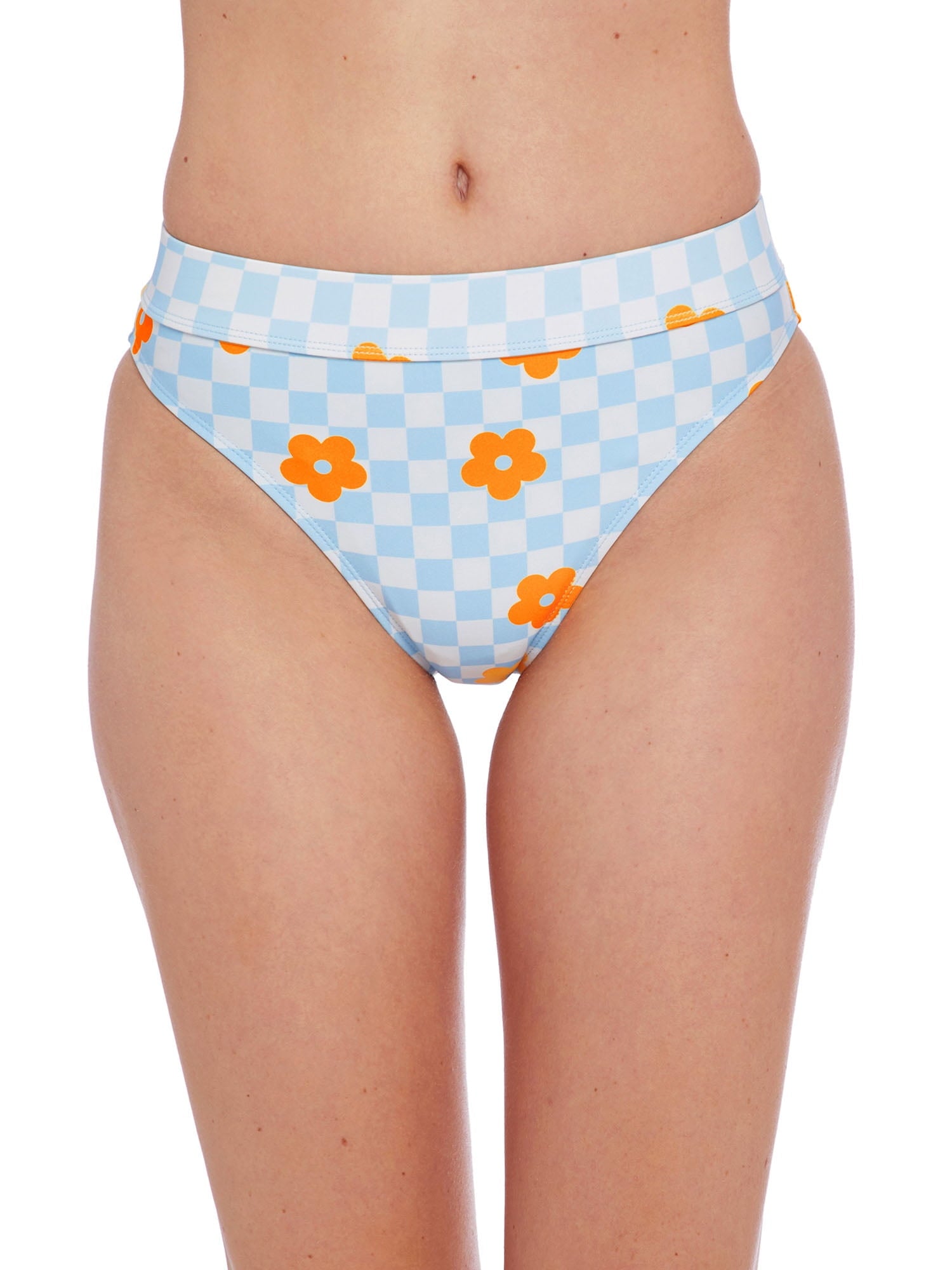 Cyn & Luca Juniors Heidi Picnic Beach Banded High Waist Bottom Blue SIze M