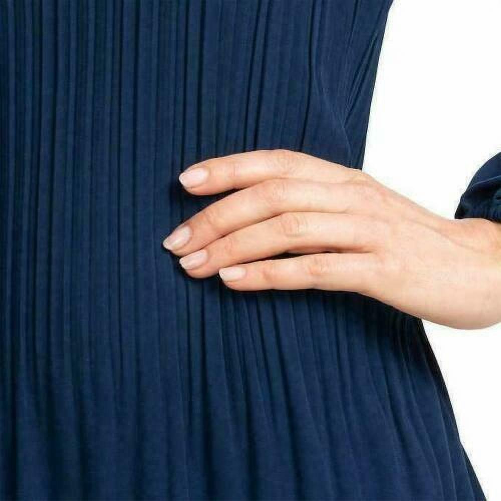 Hilary Radley Women's Pleated Stretch Dress Navy Blue Size L