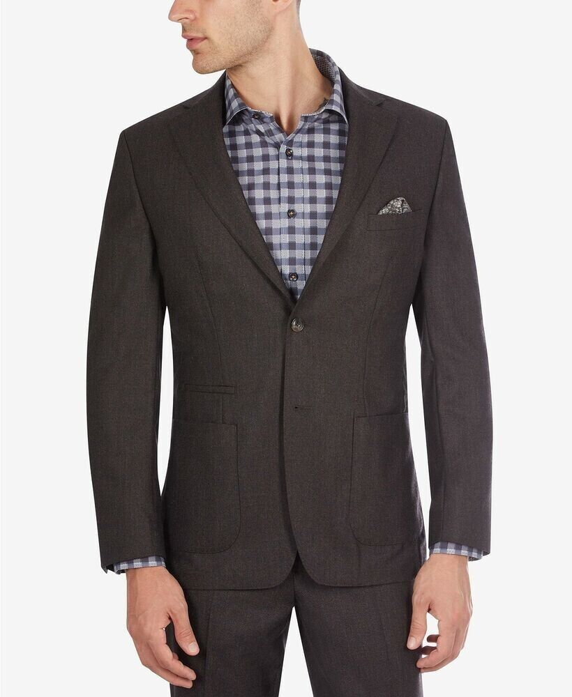 Tallia Mens SlimFit Solid Brown Suit Separate Jacket Brown Size 42 REG MSRP $425