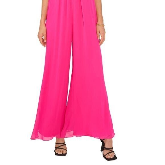 VINCE CAMUTO Halter Wide Leg Jumpsuit Pink Size XS MSRP $99