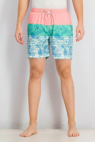 Club Room Men's Tri-Color Floral 7" Swim Trunks green Size L MSRP $45