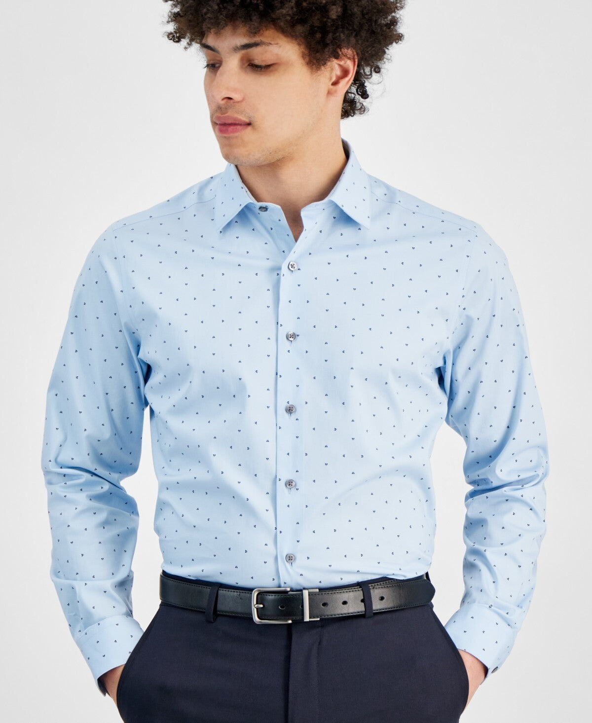 Alfani Slim-Fit Temperature Regulating Dress Shirt White Size 17/17.5 x 34/35