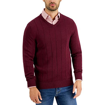 Clubroom Mens Burgundy Crew Neck Pullover Sweater Size L