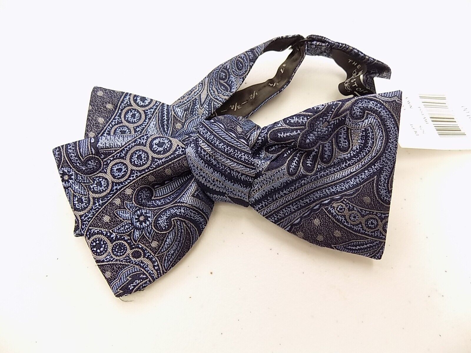 The Men's Store at Bloomingdale's Paisley Self Tie Bow Tie Blue MSRP $59