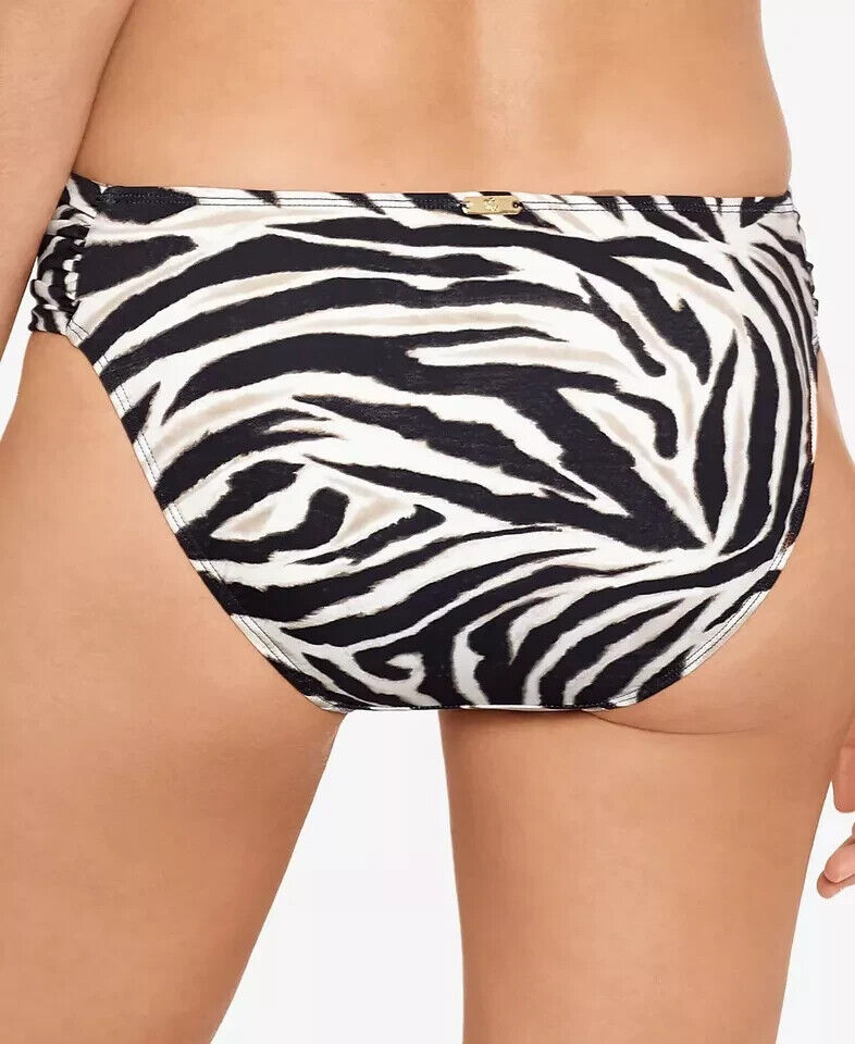 Ralph Lauren Women's Zebra Shirred Side Tab Hipster Bottoms Brown $64 Size 10
