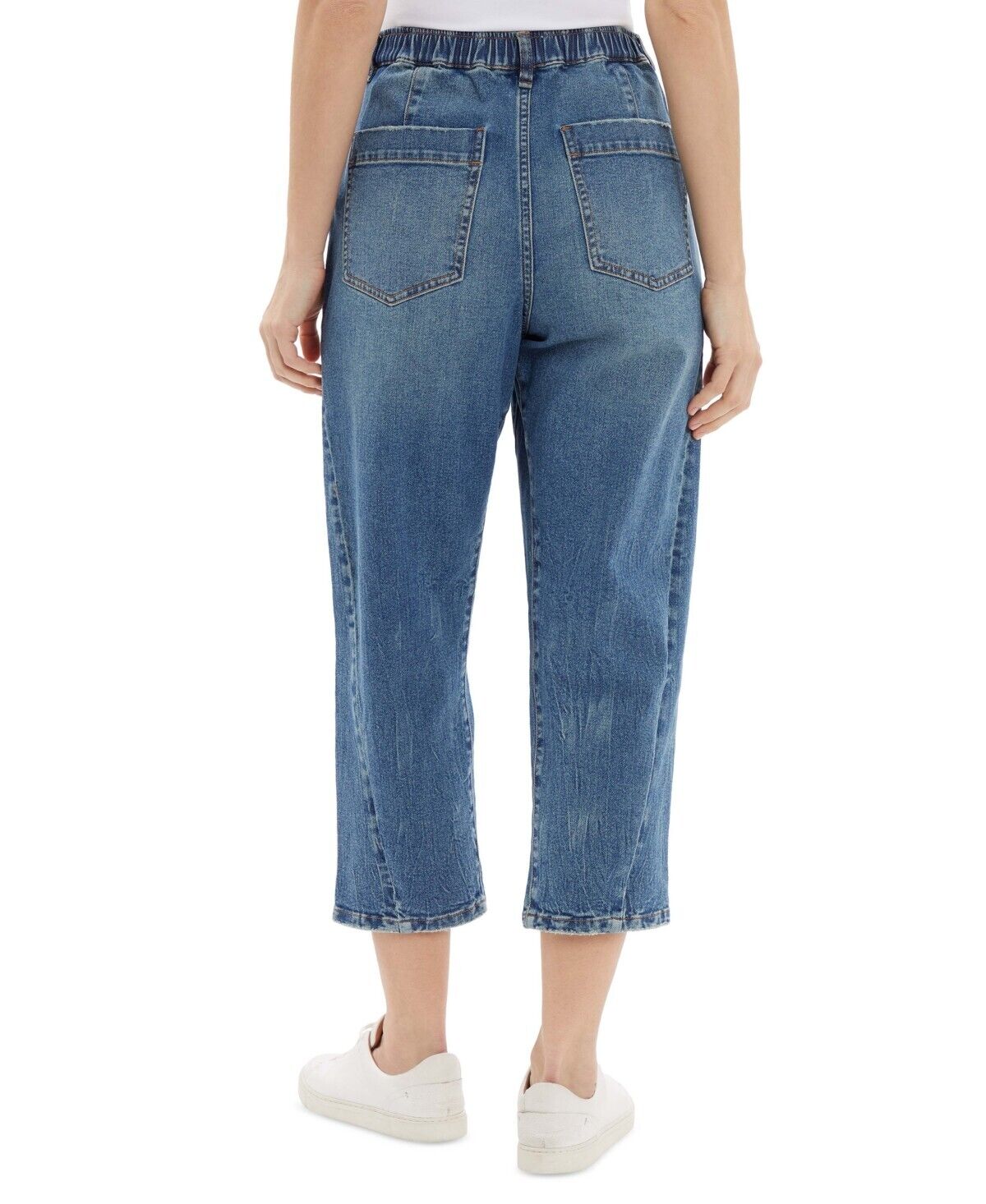 Frayed Denim Curved Leg Jeans Women Size 30 MSRP $80