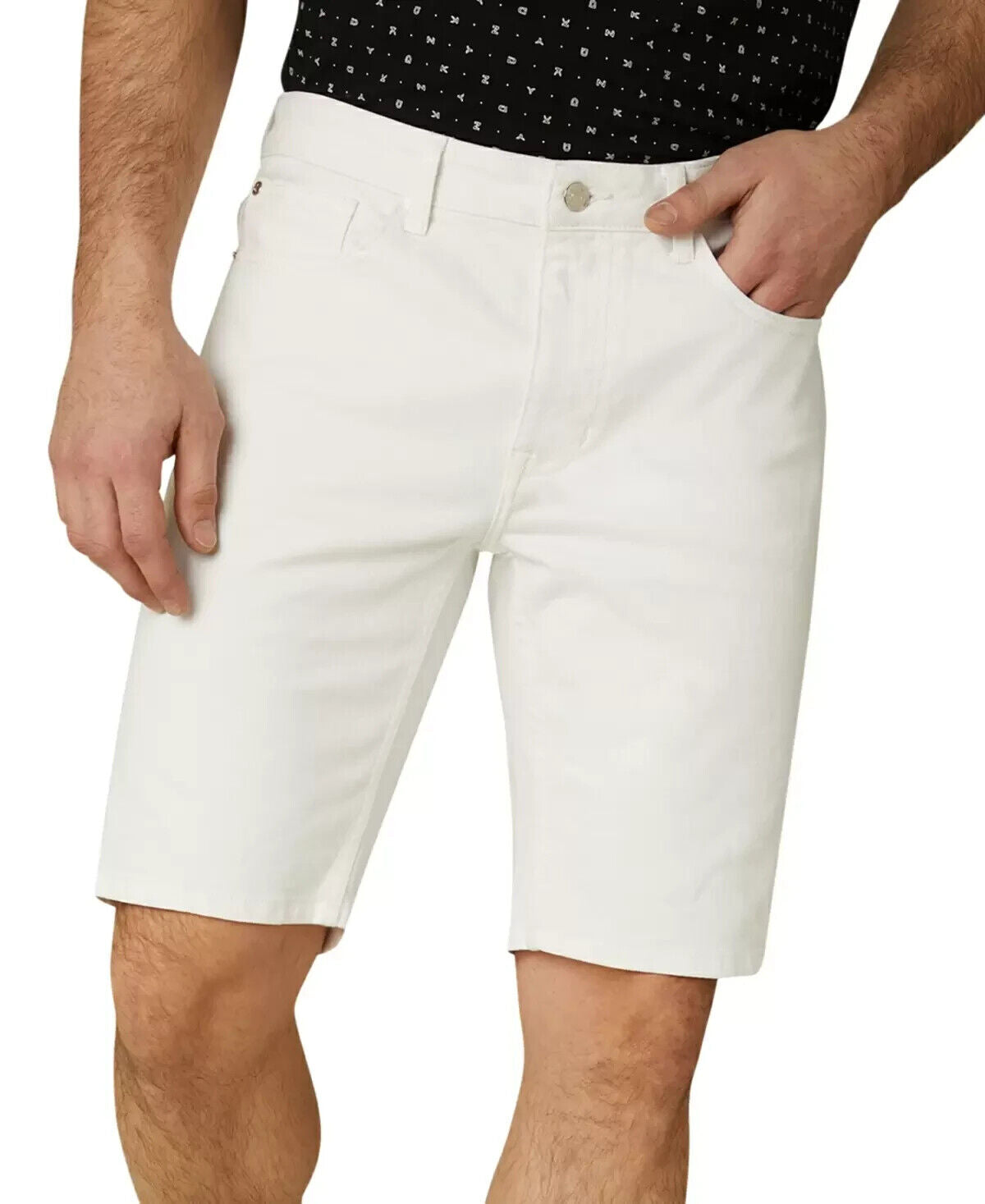 Dkny Men's Essential Regular-Fit Stretch Denim Shorts White Size 31 MSRP $60