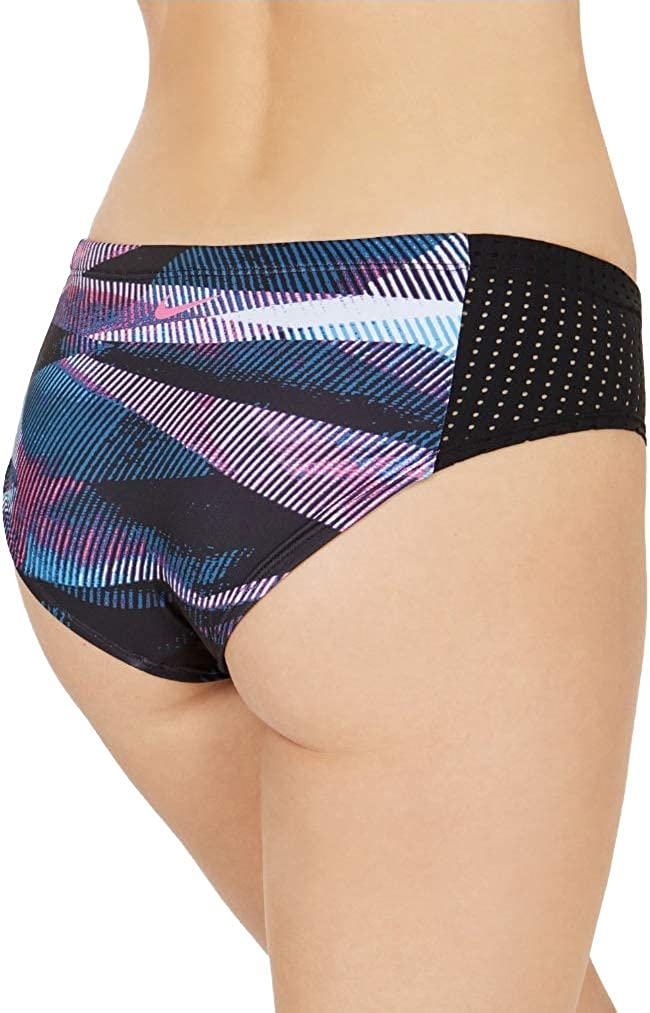 Nike Women's Line Up Printed Hipster Bikini Bottoms Size XL Laser Fuschia Pink Blue