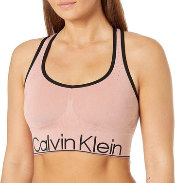 Calvin Klein Women's Mid-Impact Sports Bra Peach Kiss Pink Size XS MSRP $40