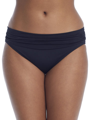 La Blanca Womens Island Goddess Banded Bikini Bottom Swimsuit Black Size 10