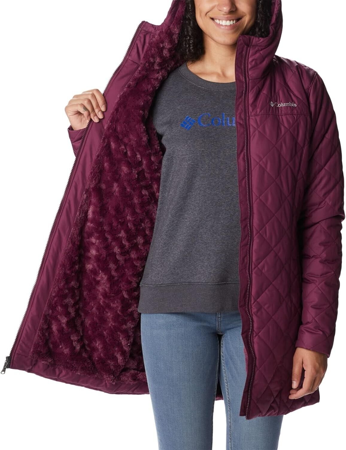 Columbia Women's Copper Crest Long Jacket burgundy Red Size M