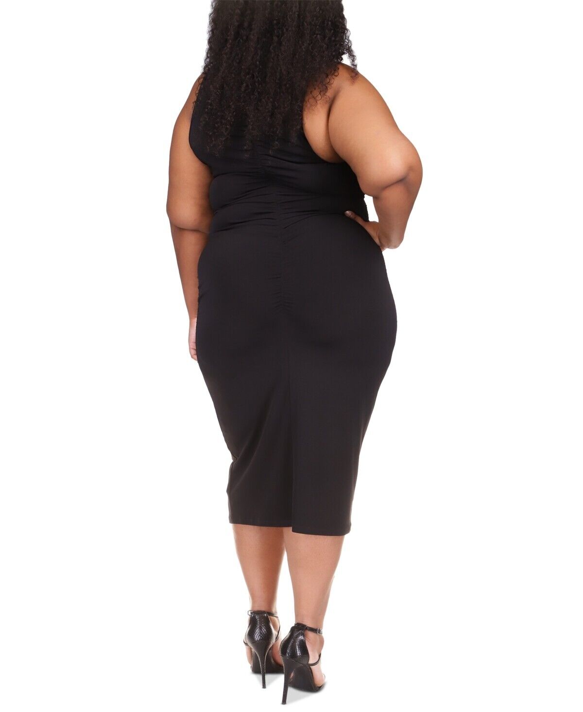 Michael Kors Plus Size Sleeveless Ruched Dress Black SIze 0X MSRP $140