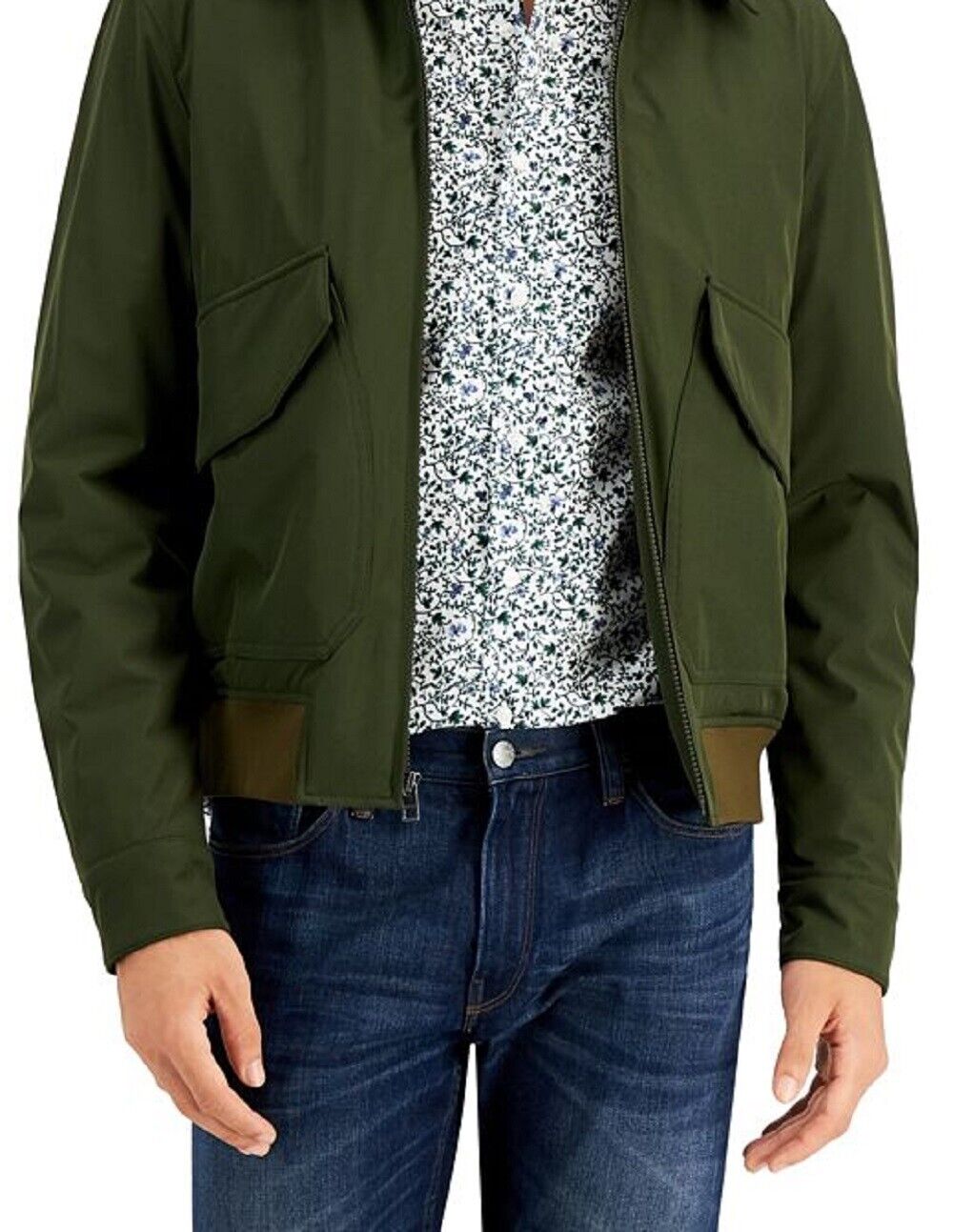 Michael Kors Mens Bomber Jacket Ivy Olive Green Size M MSRP $298