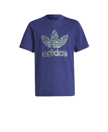 adidas Big Boys All-Over Print Camo Graphic T-shirt Navy Blue Size M