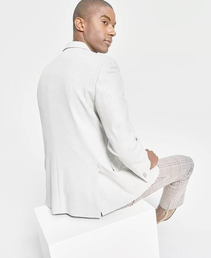 TOMMY HILFIGER Men's Slim-Fit Solid Weave Blazer White Size 40L MSRP $295