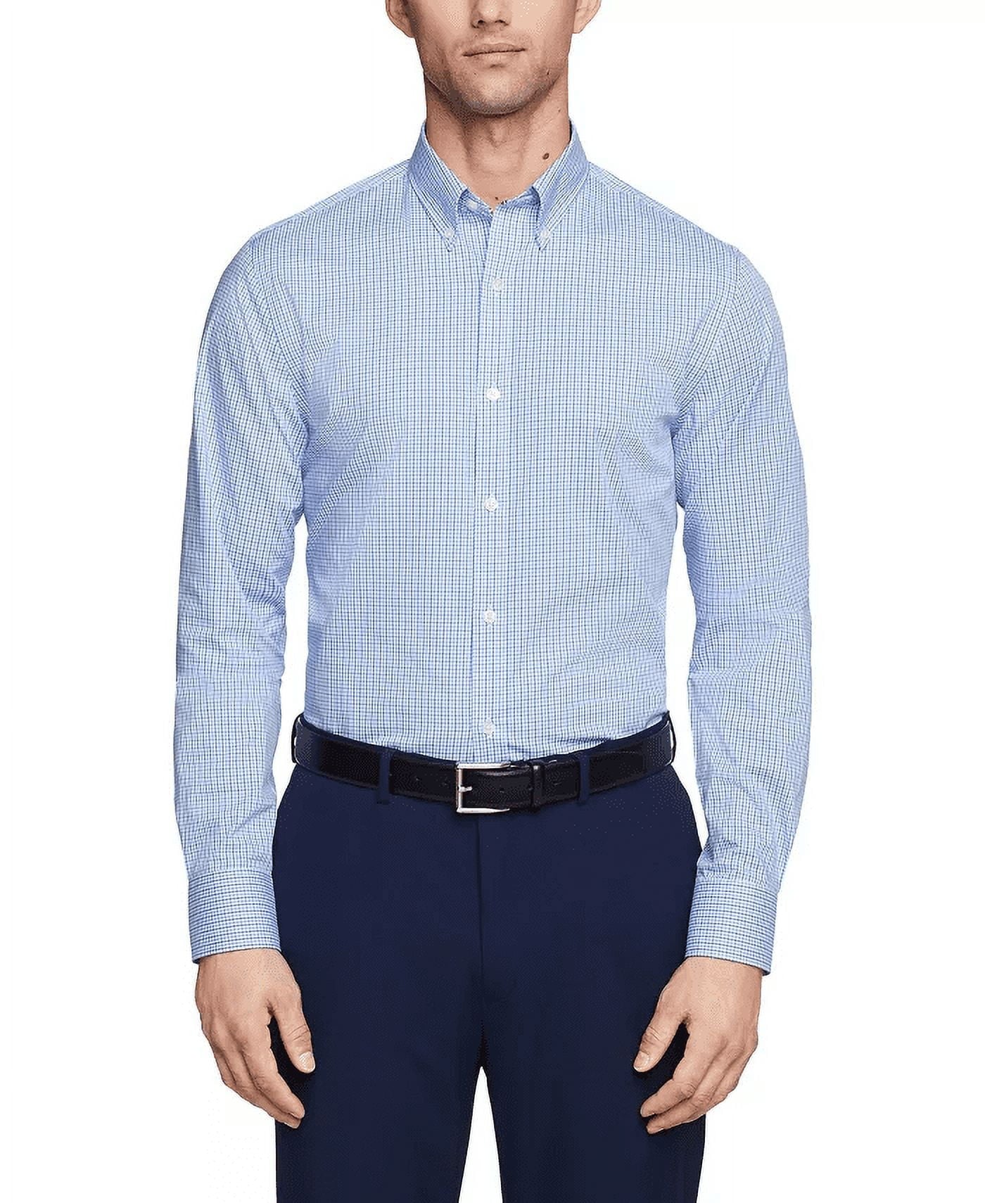 Tommy Hilfiger TH JAB BLUE Men's Slim Fit Wrinkle Free Dress Shirt, US 16 32/33