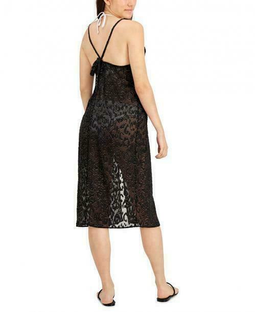 Miken Juniors' Lurex Animal-Print Cover-up dress womens black Size XS MSRP $34