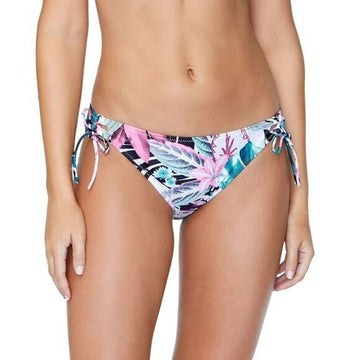 Raisins Juniors Haute Bloom Printed Tie-Side Bikini Bottoms Size Large White
