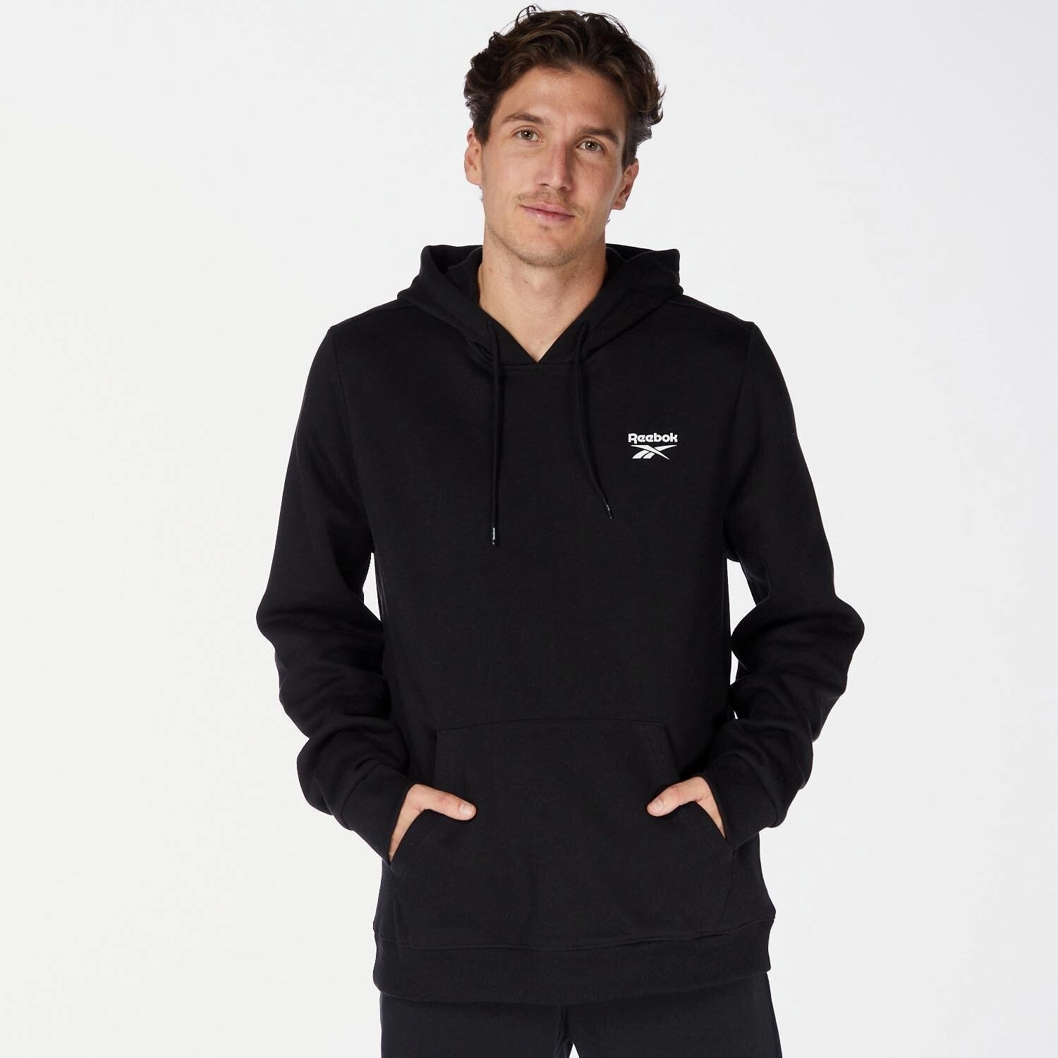 Reebok Men's Identity Fleece Pullover Hoodie Black Size L MSRP $50