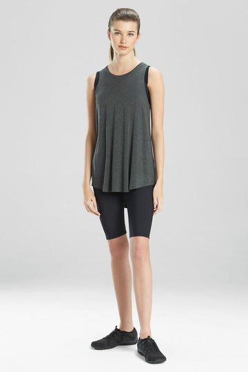 Josie Natori Women's Active Layering Elements Tank Top Gray Size L MSRP $42