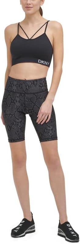 DKNY Sport Women's Snake-Embossed Bike Shorts (Black, Size XS)