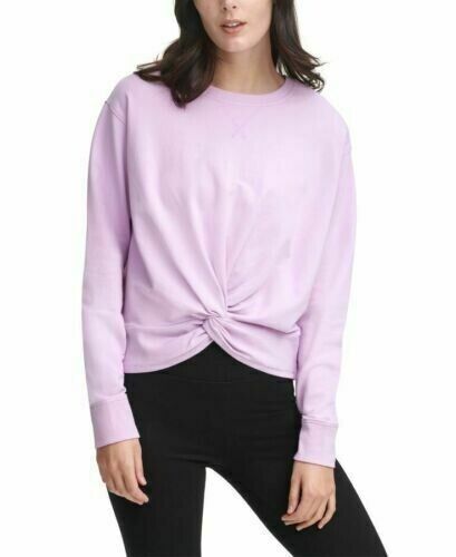 Dkny Sport Womens Twist-Front Sweatshirt purple Size XL MSRP $60