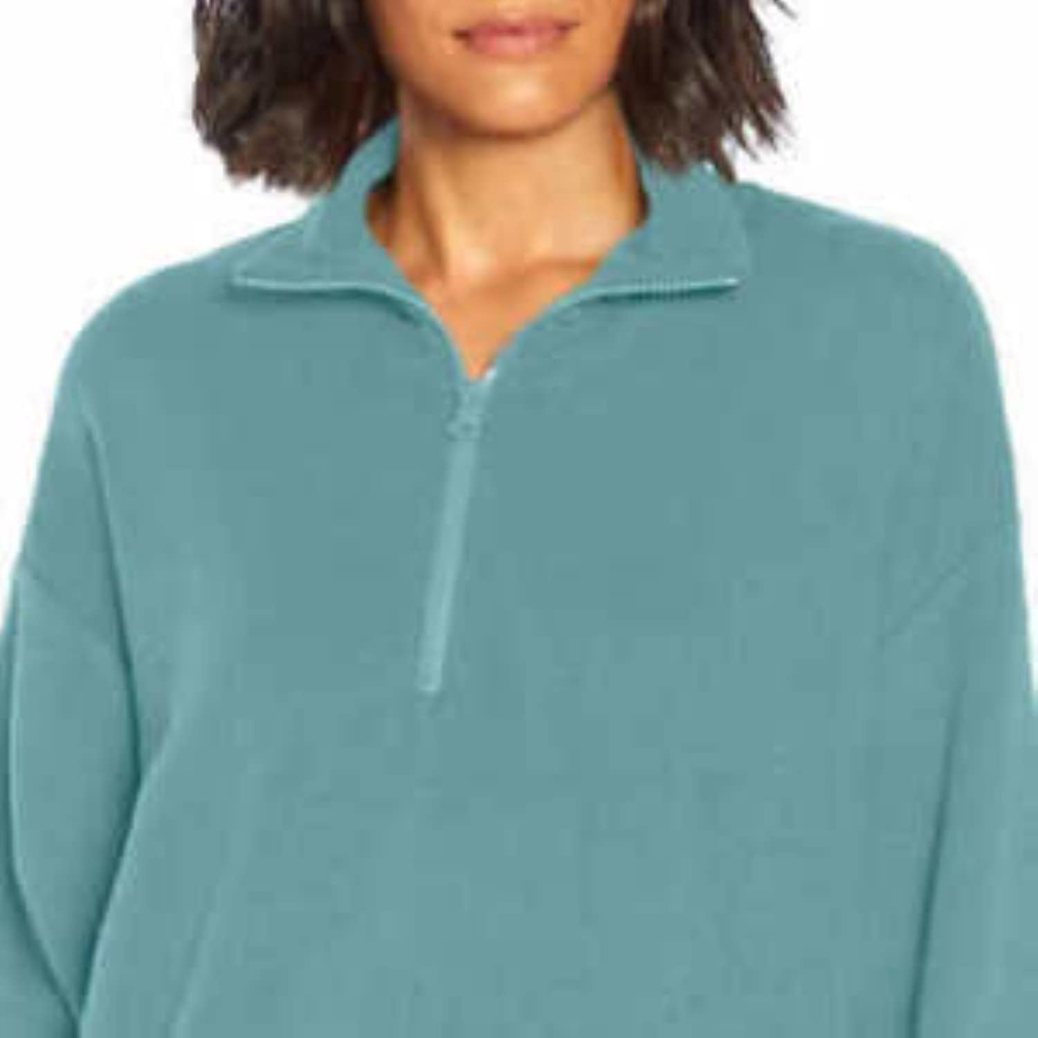 Three Dots Ladies' Quarter Zip Pullover Top ( Nile Blue, Size XS )