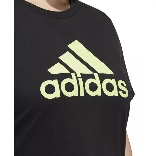 Adidas Women Cotton Logo T-Shirt Black Size 2X