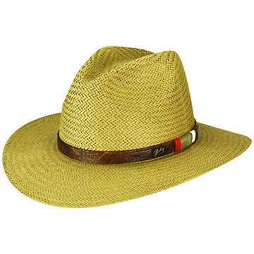 Bailey of Hollywood Men Barrett Endura Straw Fedora Elmwood Beige Size S
