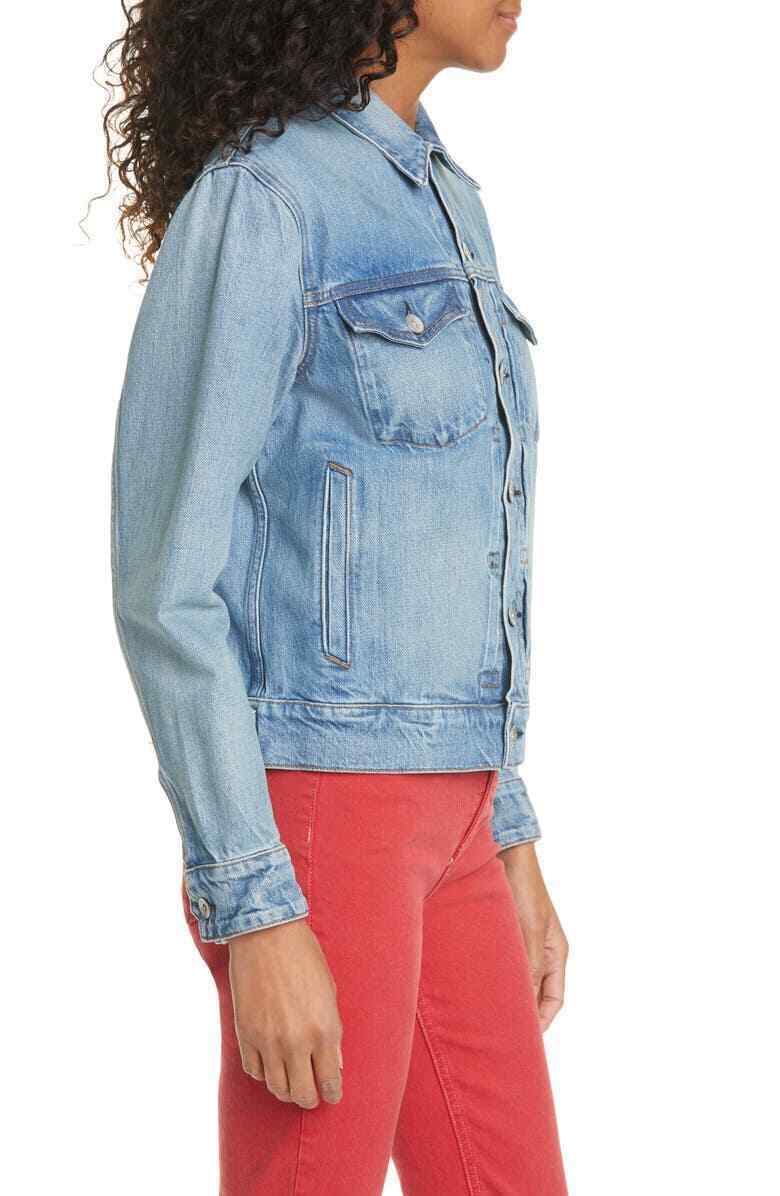 RAG & BONE Shrunken Denim Trucker Jacket Blue Size XS MSRP $350