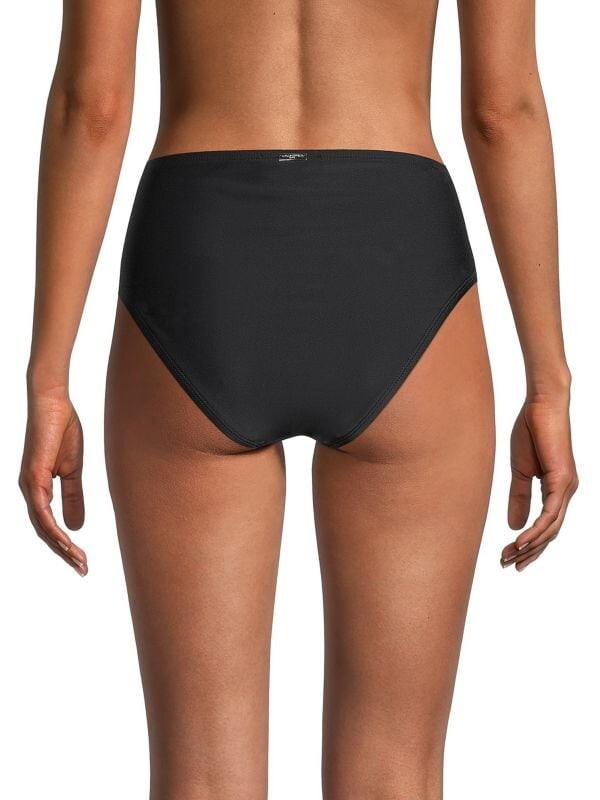 KARL LAGERFELD PARIS Cheeky High-Waist Bikini Bottom Black Size M MSRP $58