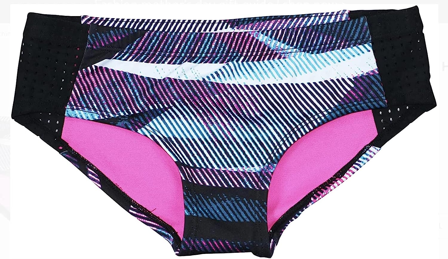 Nike Women's Line Up Printed Hipster Bikini Bottoms Size S Fuschia Pink Blue