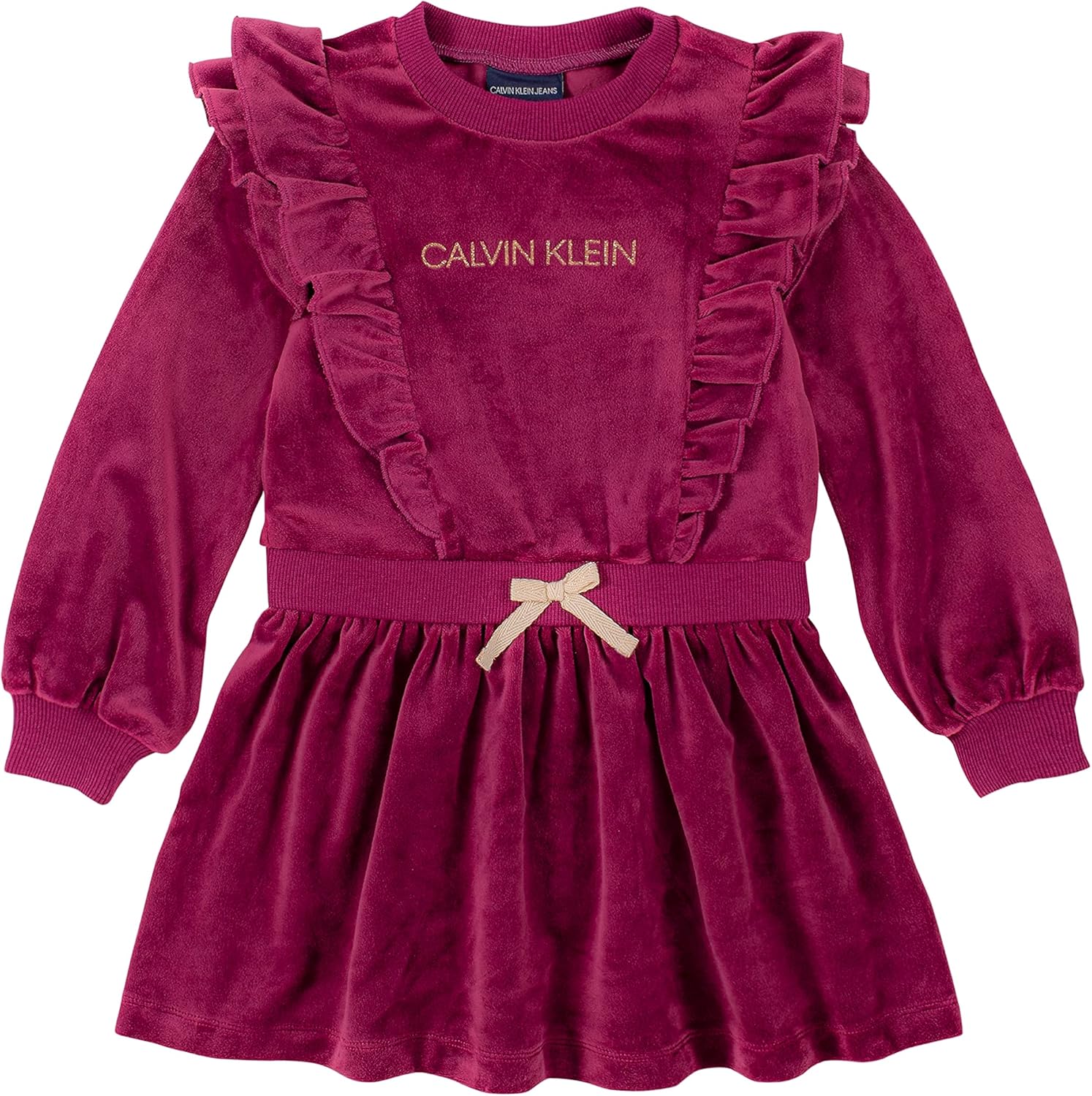 Calvin Klein Baby Girls' Dress, Raspberry Radiance Red, Size 12M