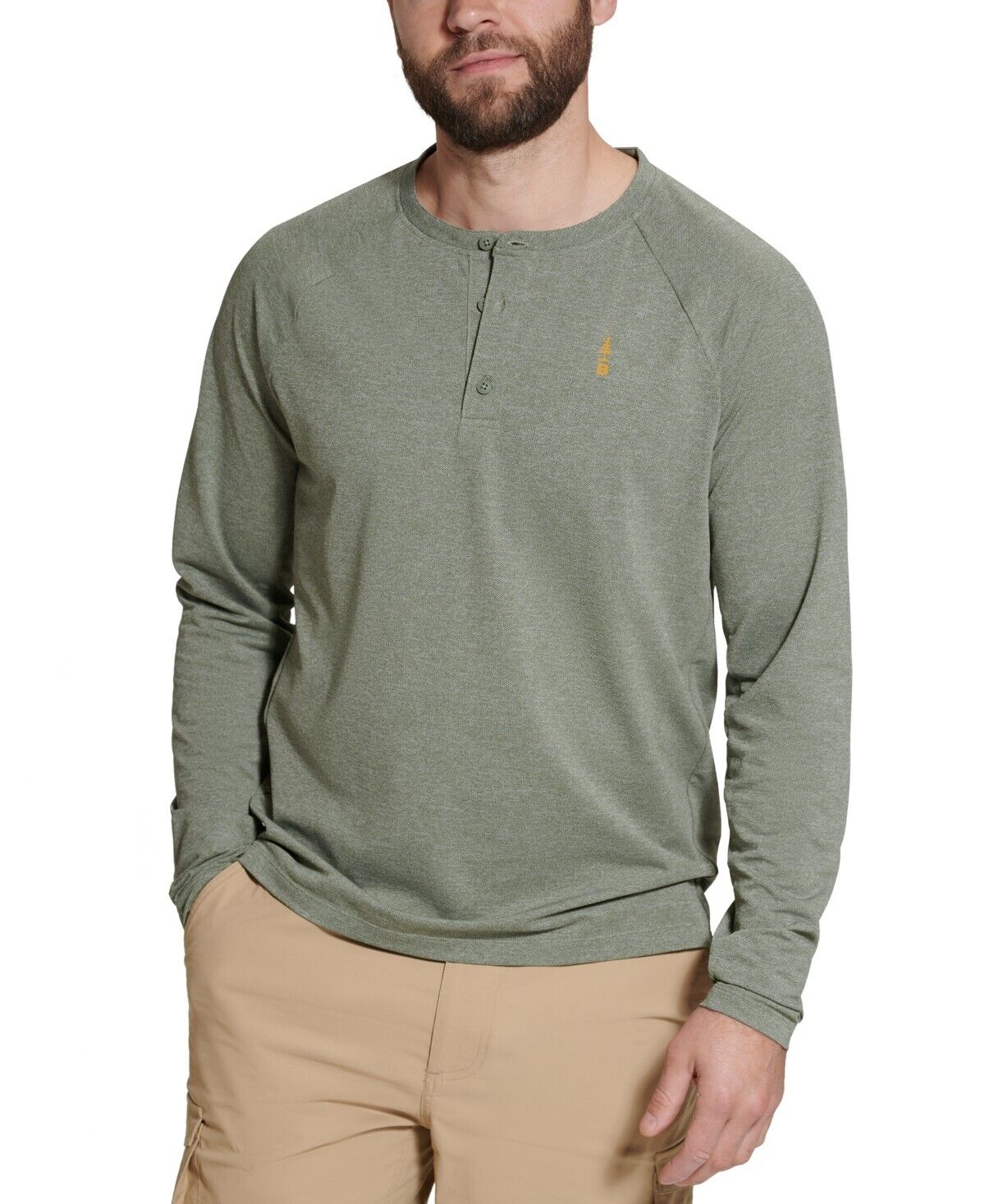 BASS OUTDOOR HILLTOP LONG SLEEVE HENLEY Olive Green Size XXL MSRP $39