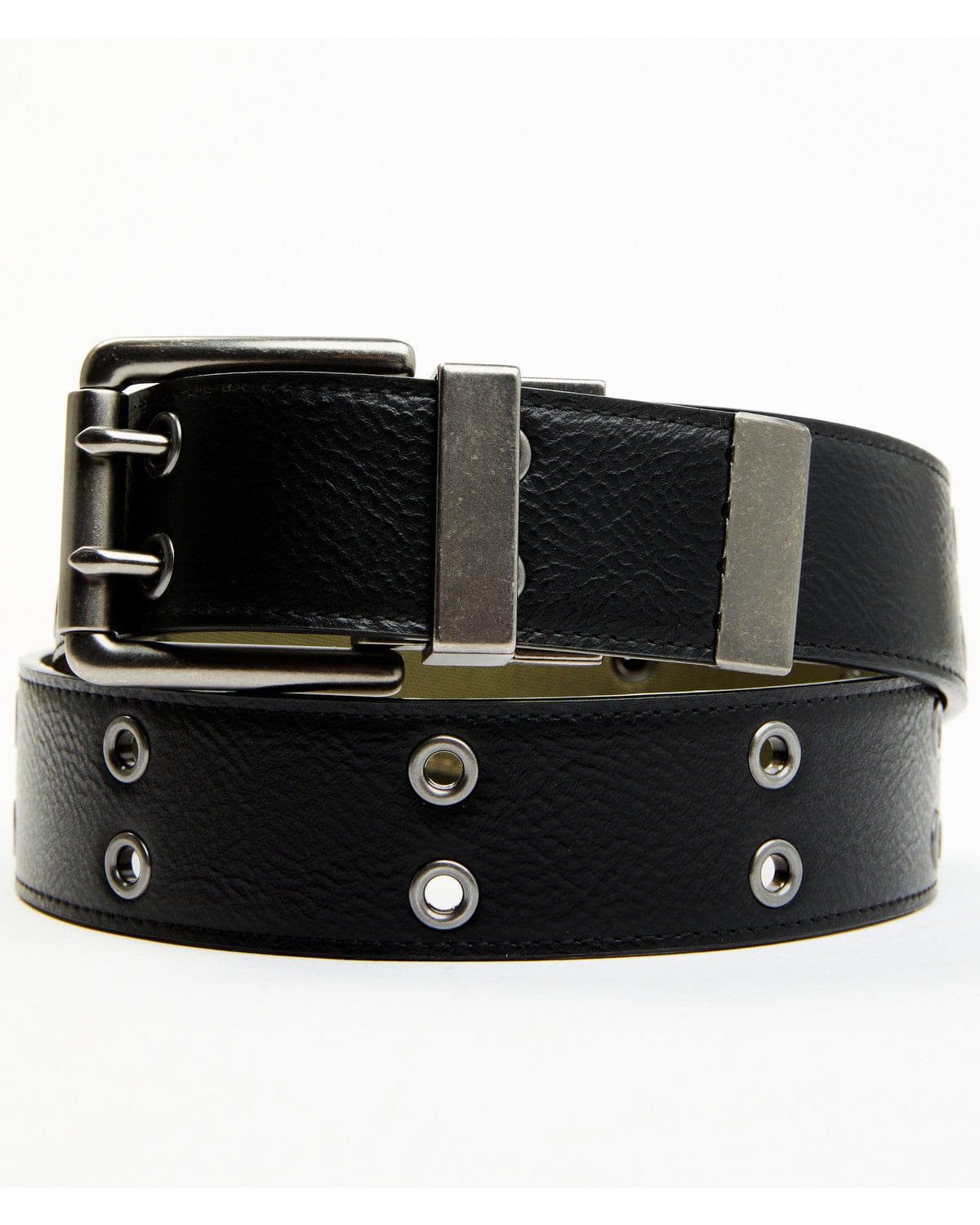 Levi's Men's Reversible Double-Prong Faux Leather Work Belt Black Size S
