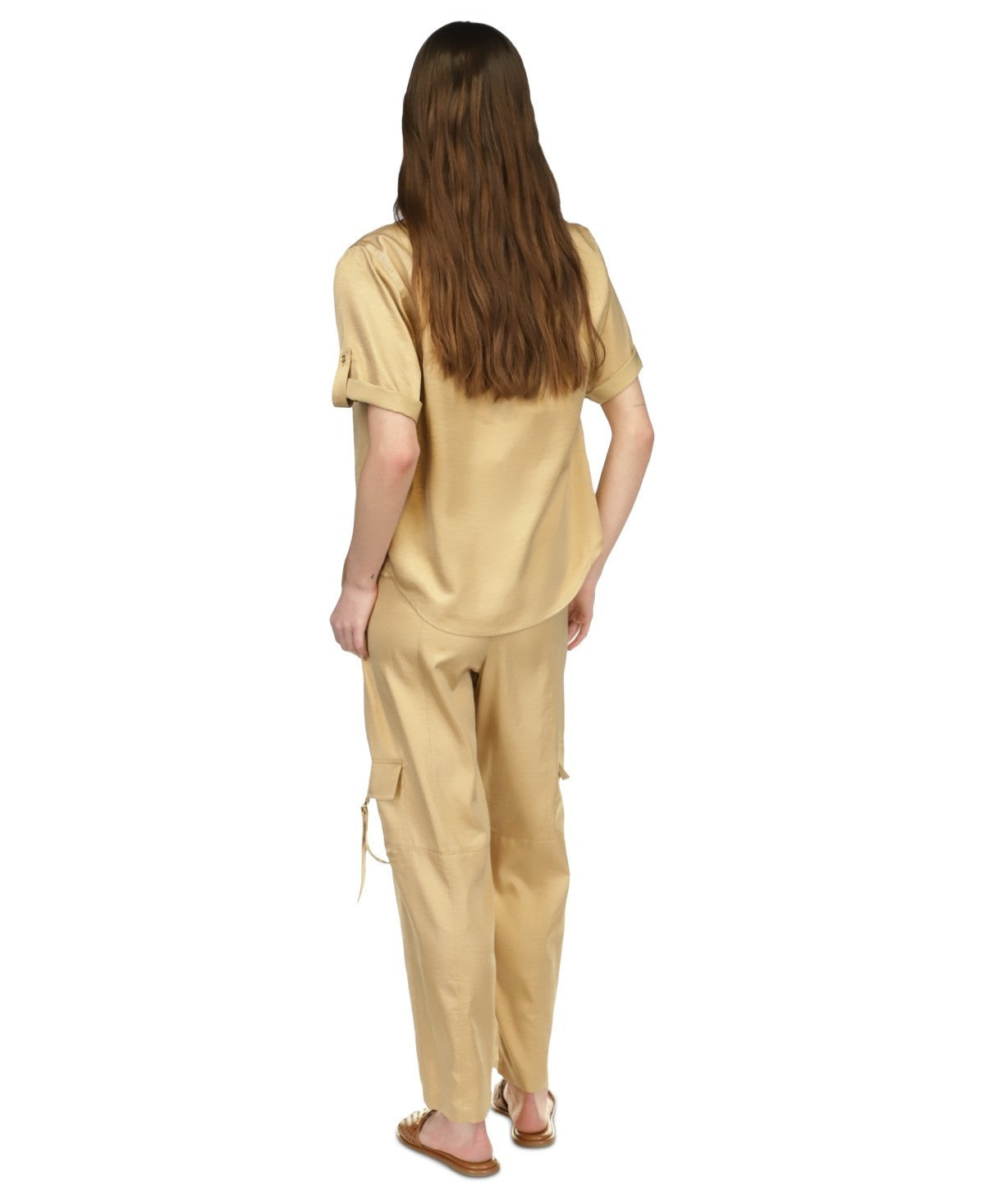 Michael Kors Women's Utility Pull-On Pants Gold Size XL MSRP $125