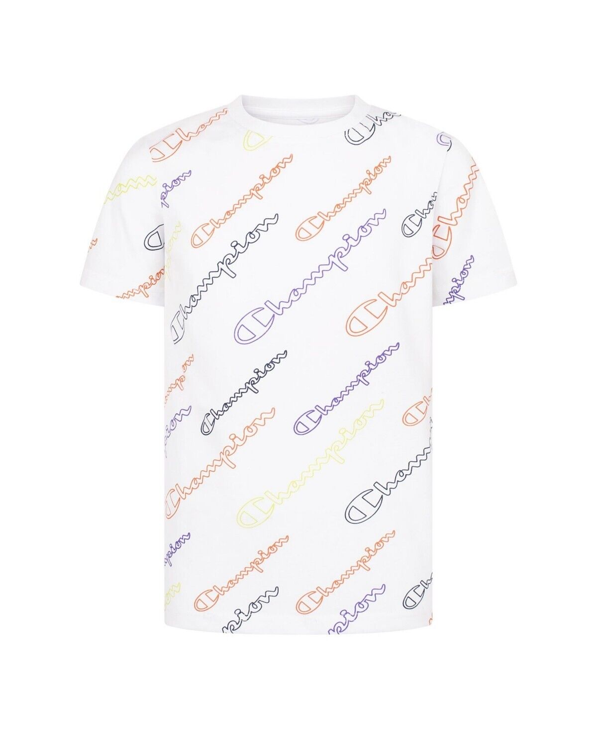 Champion Big Boys Open Diagonal Script T-shirt White Size L
