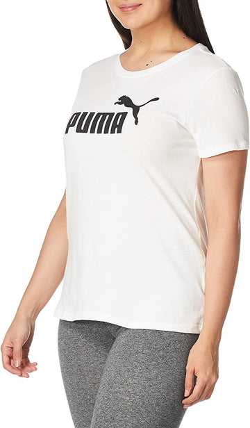 Puma Women's Plus Logo Crewneck T-Shirt White Size 2X