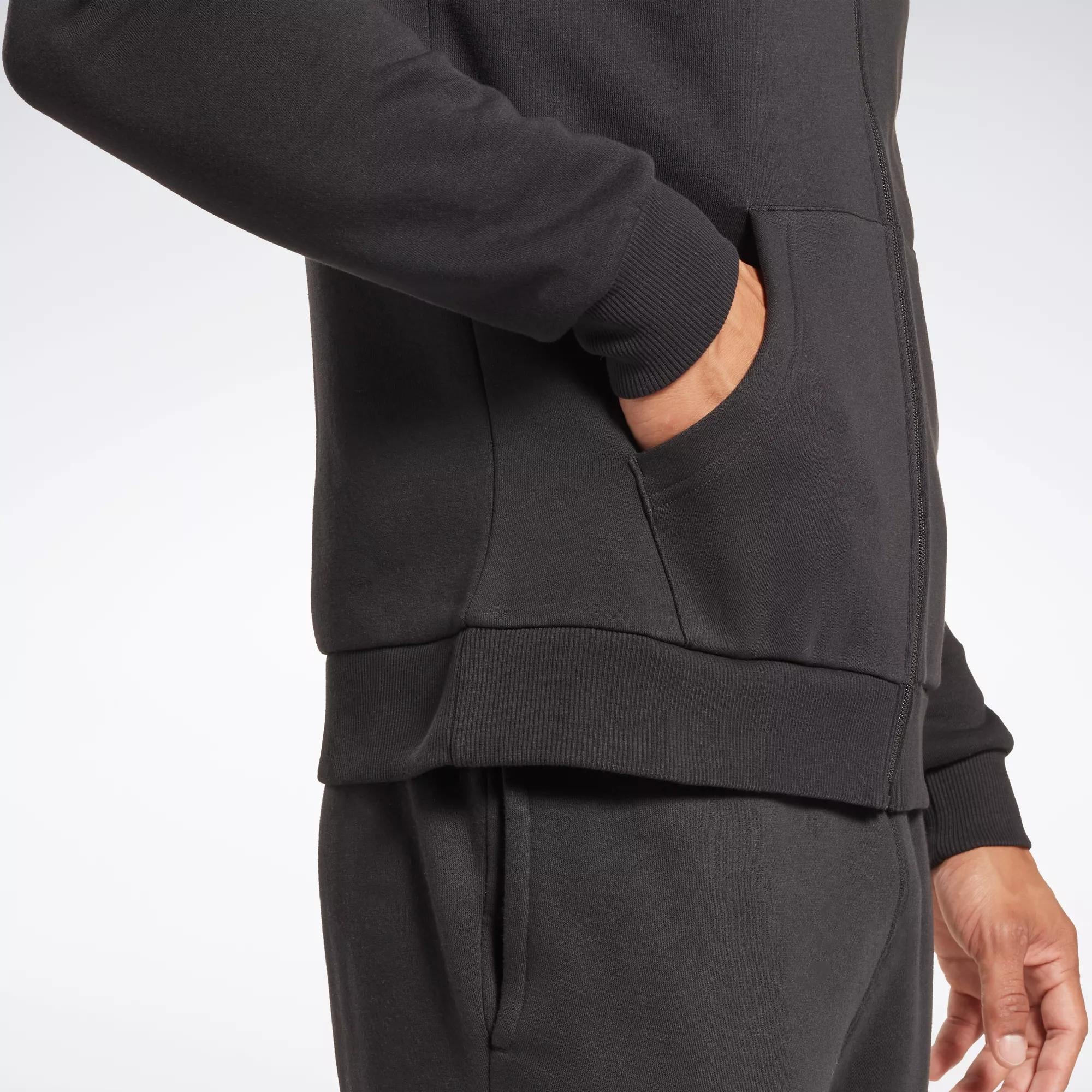 Reebok Identity Fleece Full-Zip Men's Hoodie Size S Black