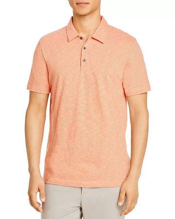 Theory Men's Feeder Stripe Polo Orange Size XS MSRP $95