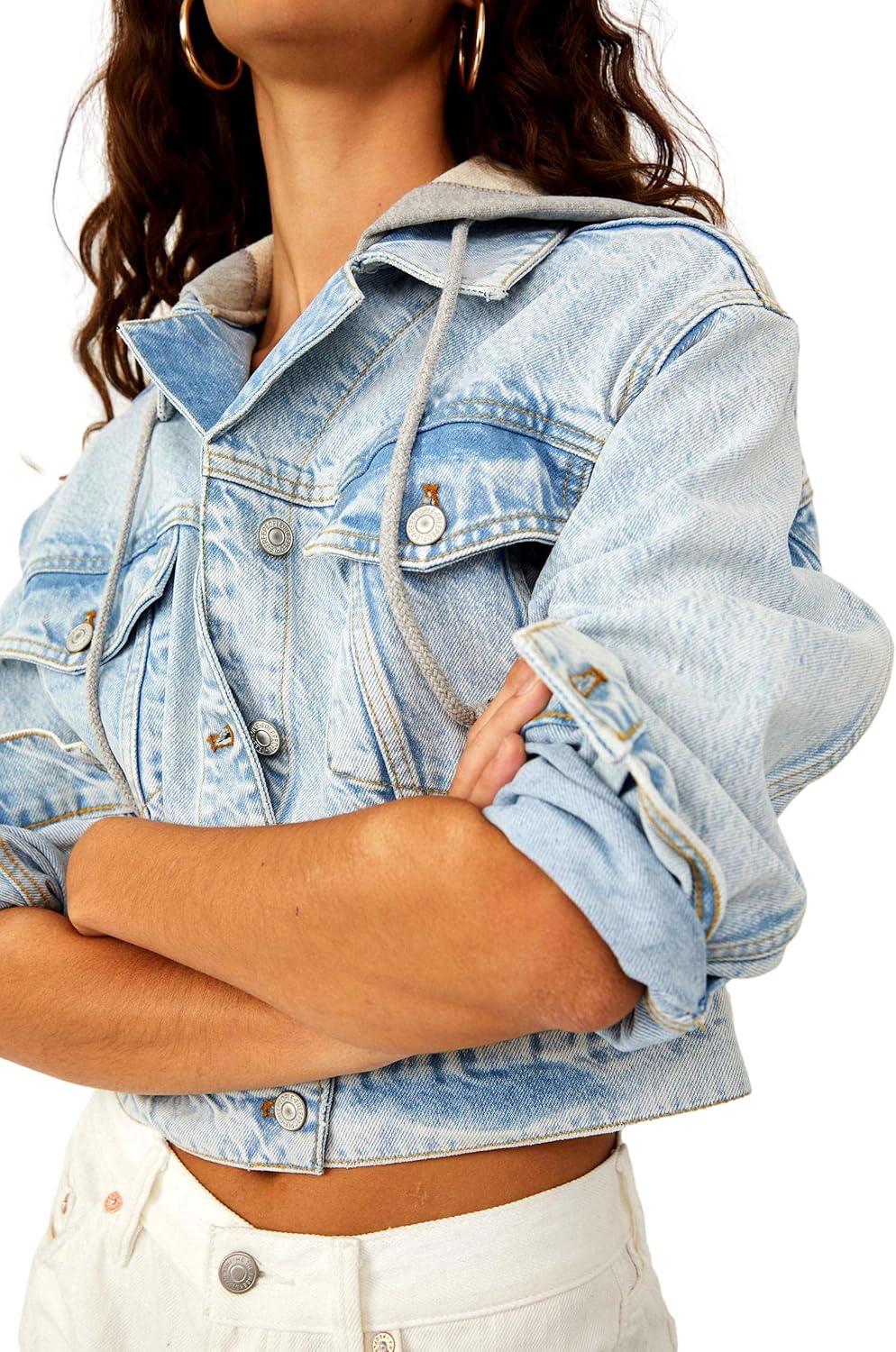 Free People Brando Denim Jacket Malta Wash Size M Blue (Women's 8-10)