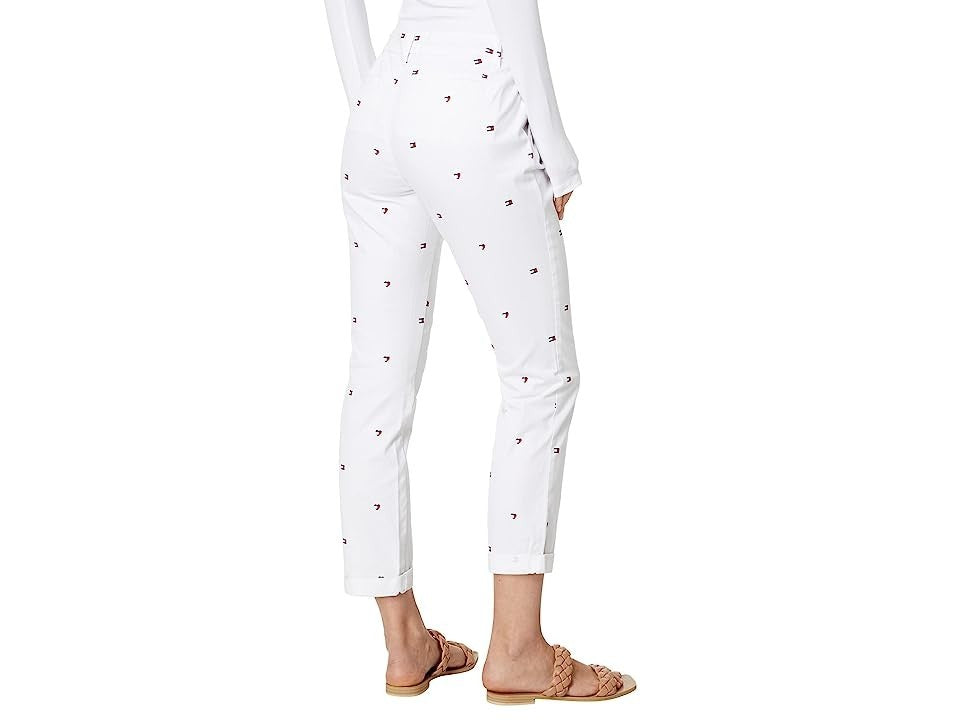 Tommy Hilfiger Women's Hampton Heart Flag Chino Pants White Size 10 MSRP $60
